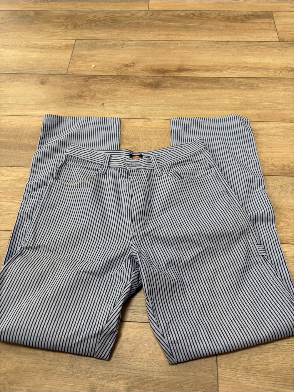 Dickies Men's Navy and White Striped Straight Jeans
